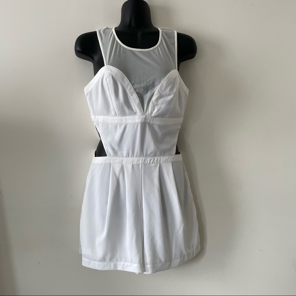 White Romper with Faux Bustier